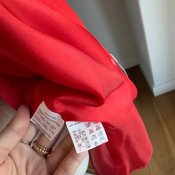 MaxMara Linen Blazer Jacket in Red Size 14 - Picture 5 of 6